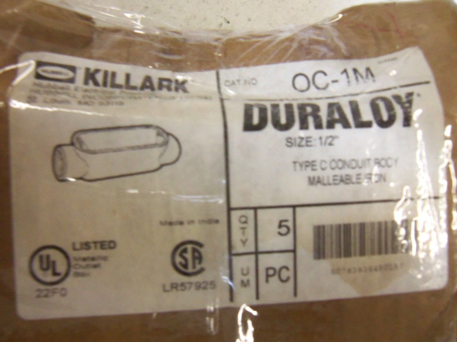 LOT OF 5 KILLARK OC-1M CONDUIT NSMP