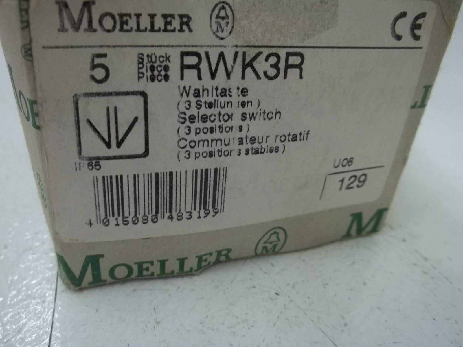 LOT OF 5 KLOCKNER-MOELLER RWK3R SELECTOR SWITCH NSMP