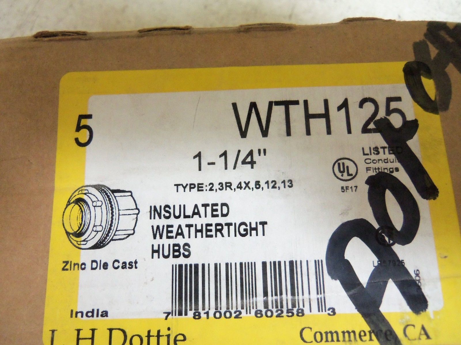 LOT OF 5 L.H. DOTTIE WTH125 CONNECTOR NSMP