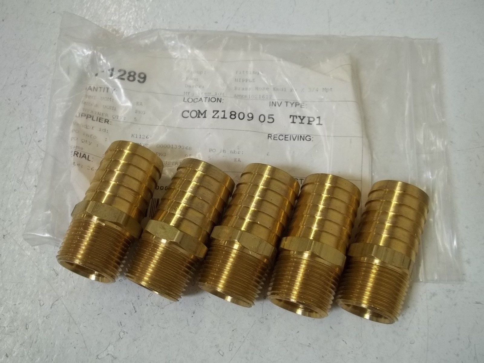LOT OF 5 MOTION INDUSTRIES AMER1021612  HOSE 1HS X 3/4" MPT NSNP