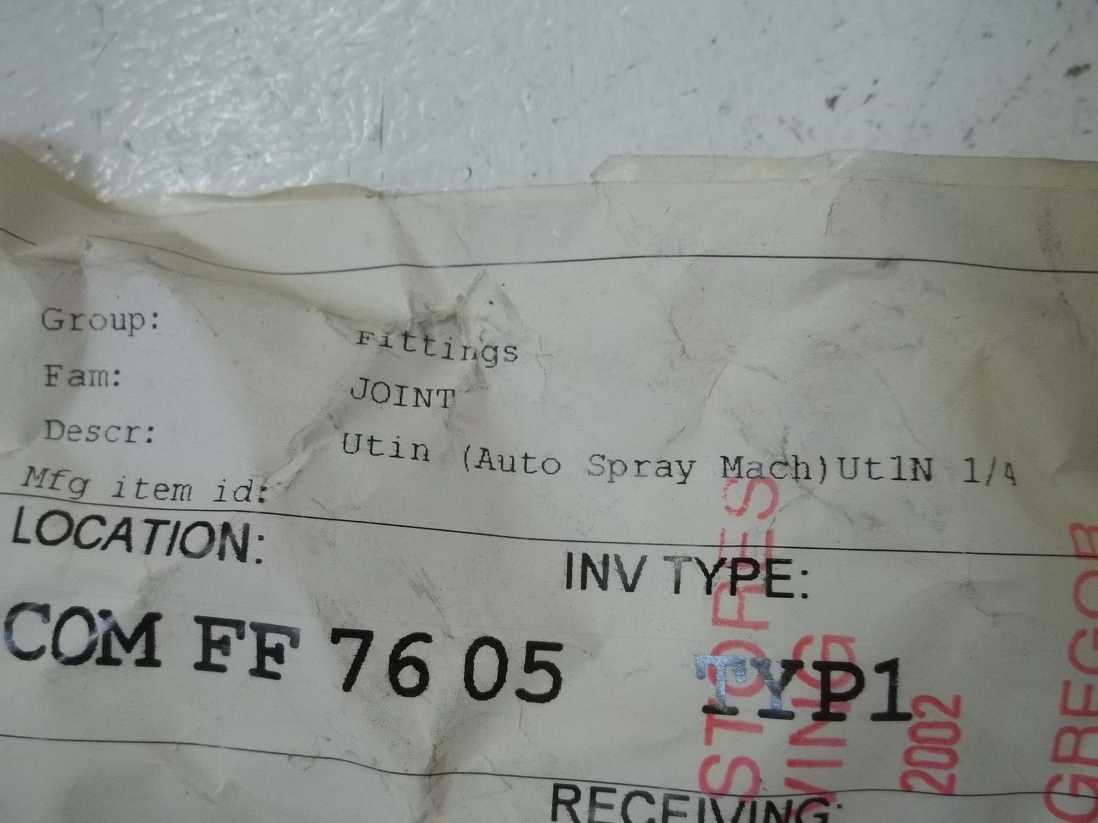 LOT OF 5 NITTA MOORE UT1N1/4 FITTING NSNP