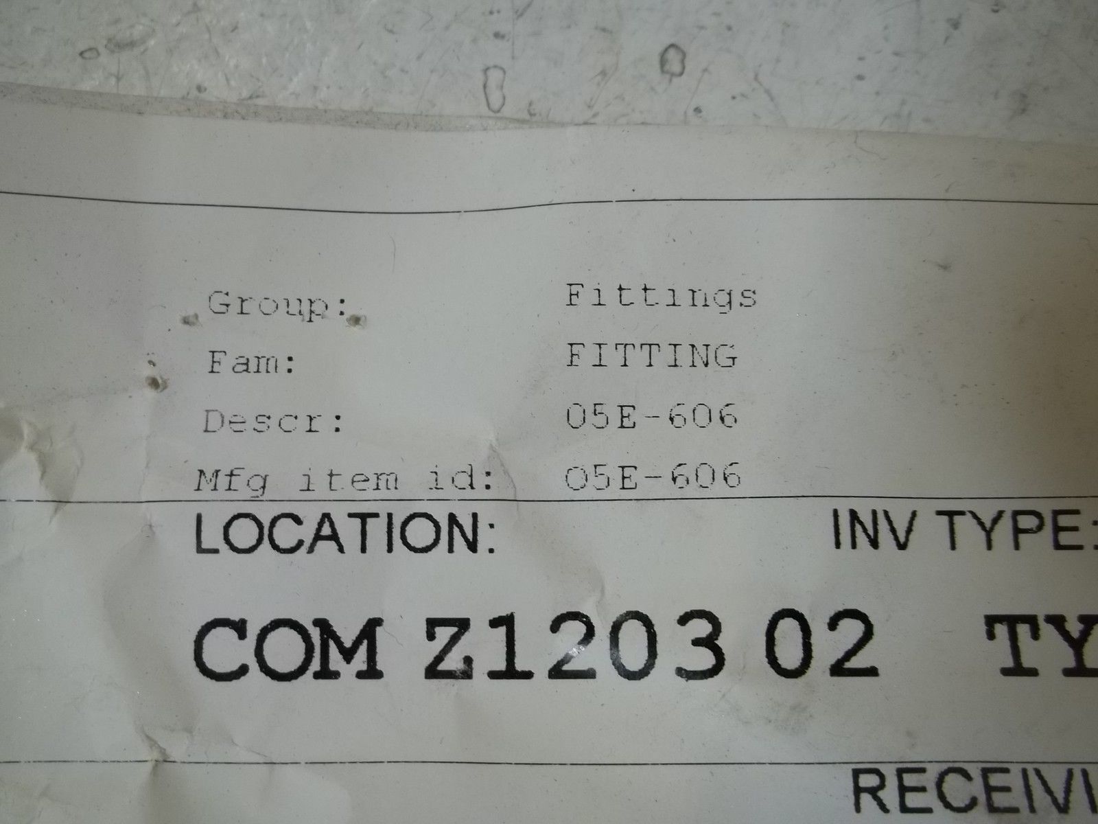 LOT OF 5 O5E-606 FITTINGS UNMP