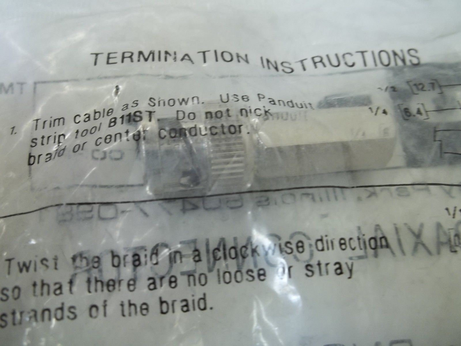 LOT OF 5 PANDUIT BNC10M12S11 COAXIAL CONNECTORS NSMP