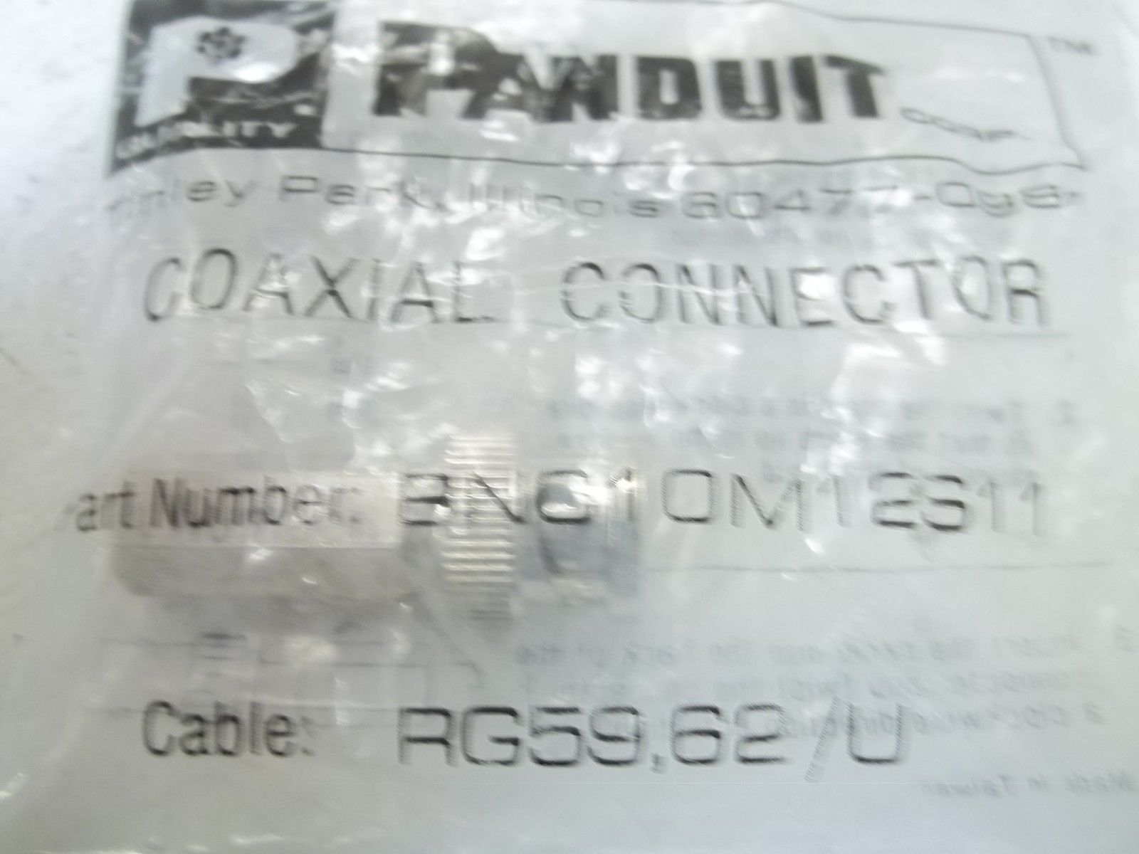 LOT OF 5 PANDUIT BNC10M12S11 COAXIAL CONNECTORS NSMP