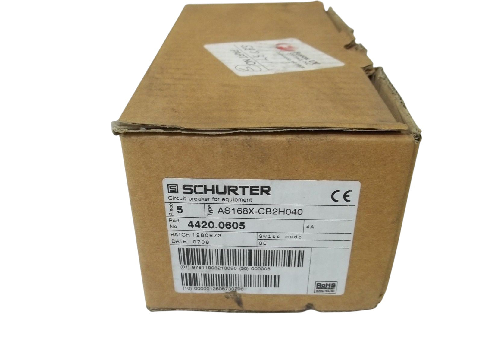 LOT OF 5 SCHURTER AS168X-CB2H040 FUSE HOLDER NSMP