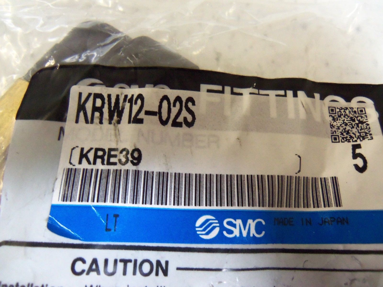 LOT OF 5  SMC FITTINGS KRW12-02S NSMP