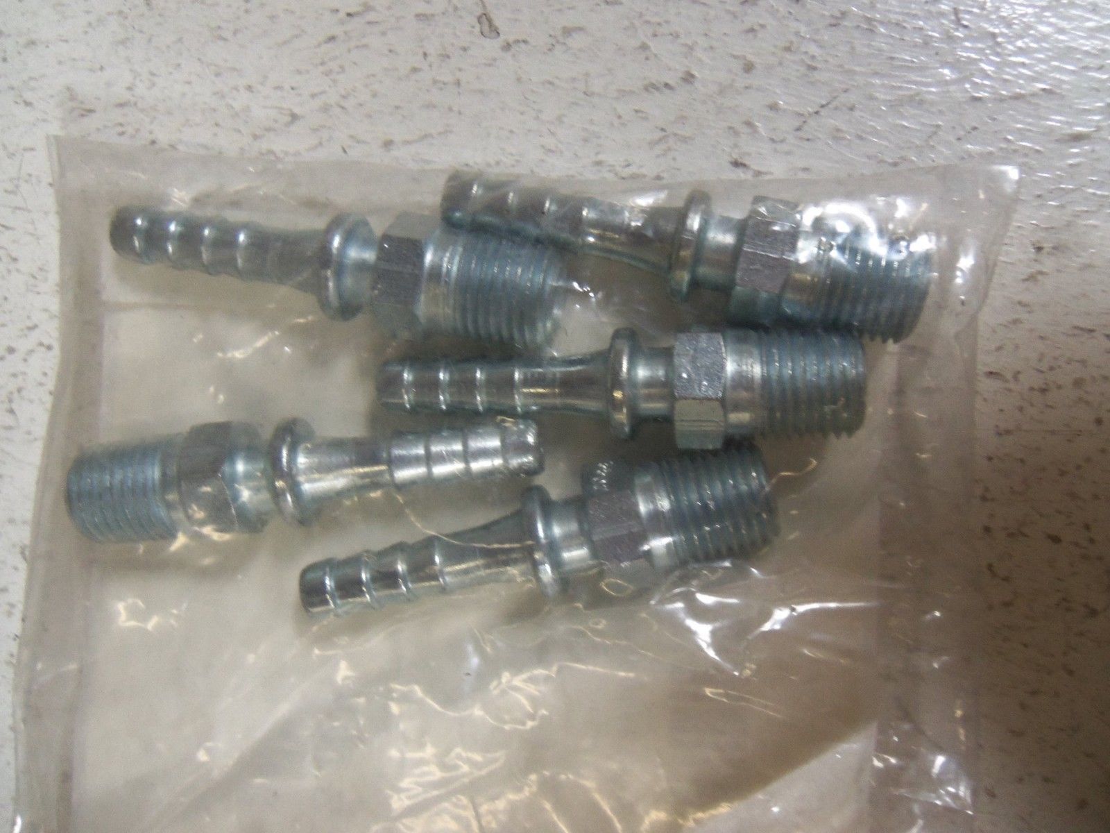 LOT OF 5 STEEL HOSE END 1/4" TUBE X 1/4" M FITTING DIX35002 NSNP