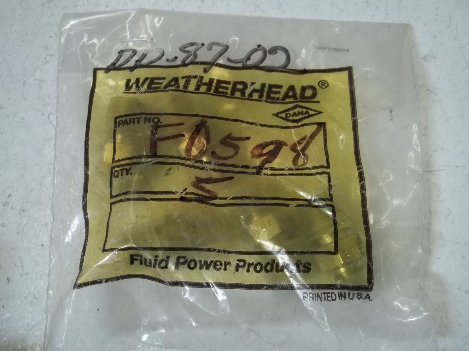 LOT OF 5 WEATHERHEAD F0598 NSMP