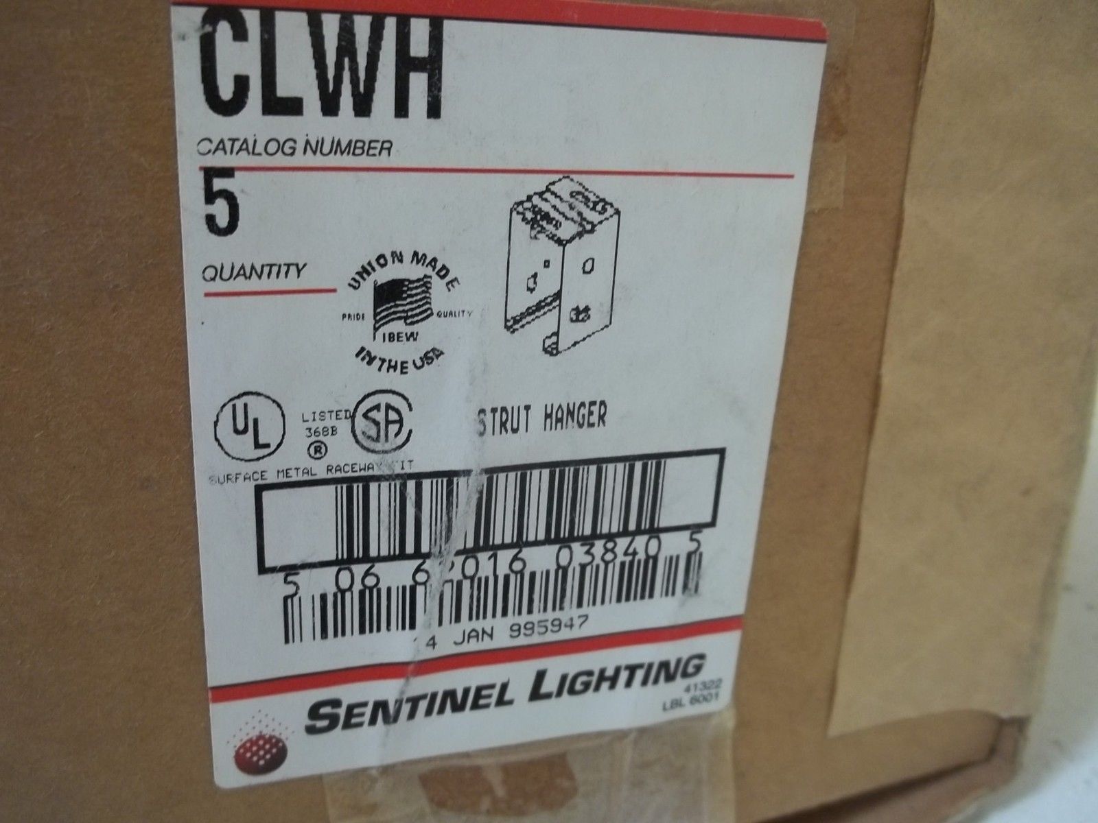 LOT OF 5 WIREMOLD CLWH STRUT HANGER NSMP