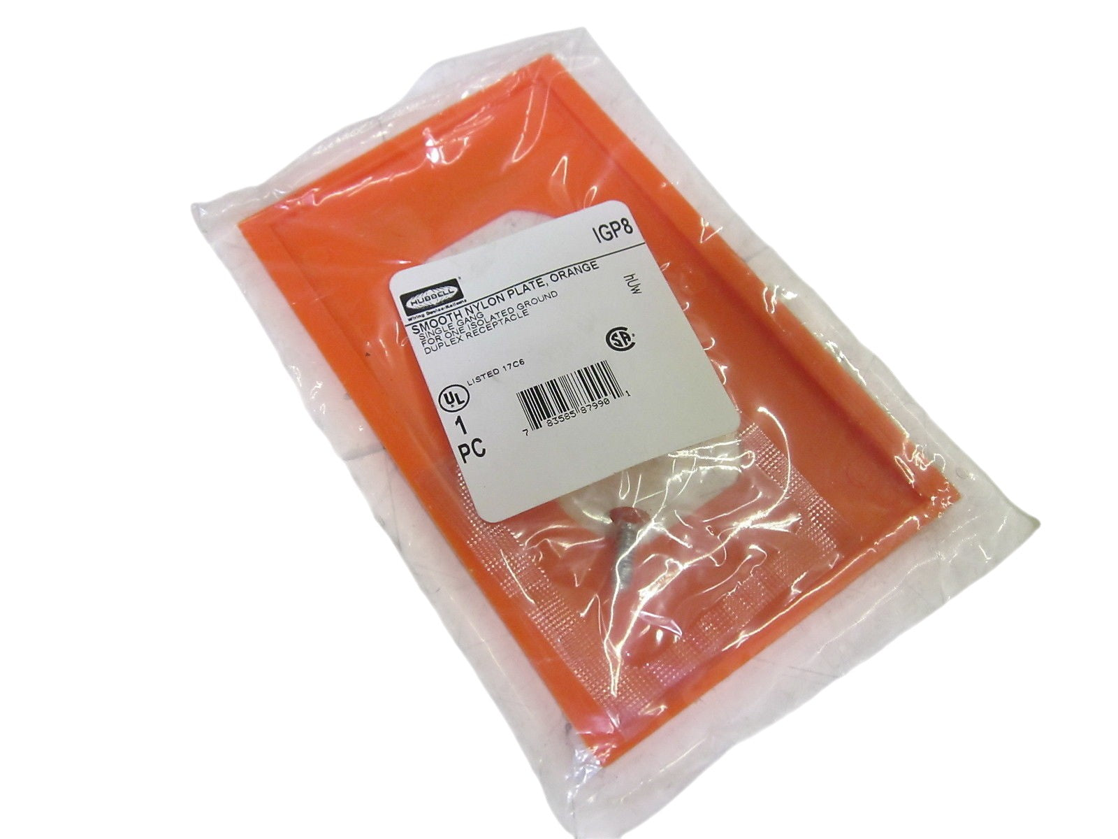 LOT OF 6 HUBBELL IGP8 SMOOTH NYLON PLATE, SINGLE GANG NSNP IN  FACTORY BAG