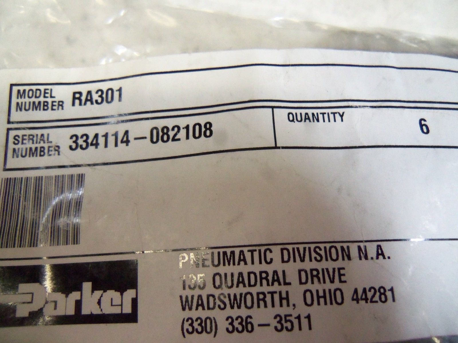 LOT OF 6 PARKER RA301 BUSHING NSMP