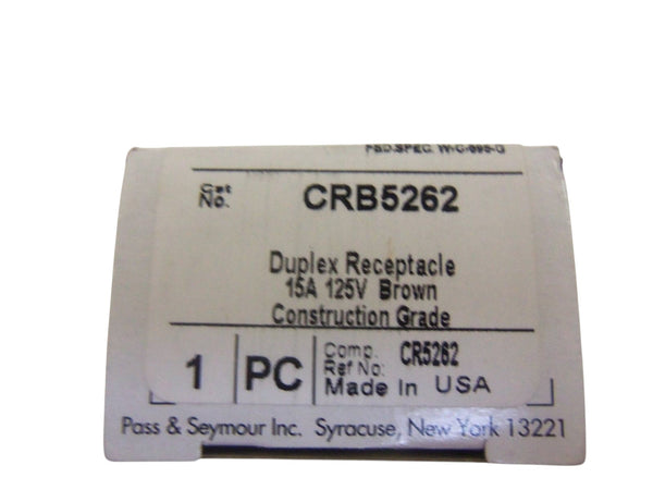 PASS & SEYMOUR LEGRAND CRB5262 DUPLEX RECEPTACLE  NSMP