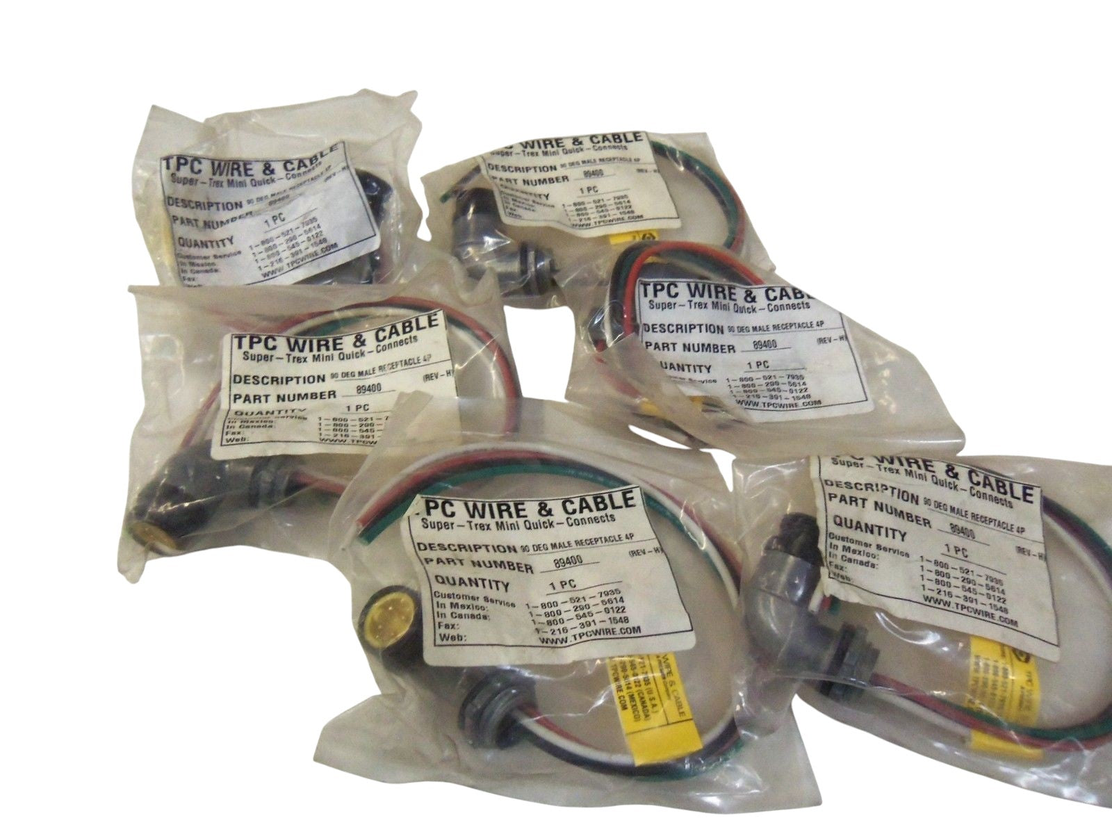 LOT OF 6  TPC WIRE & CABLE 89400 NSMP