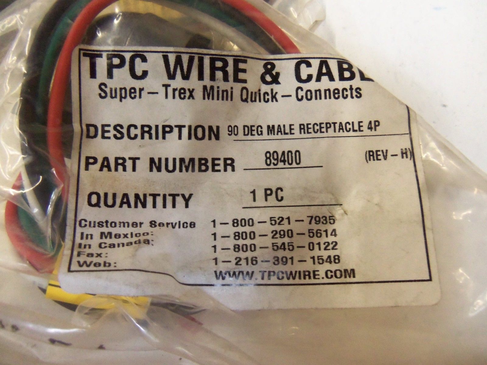 LOT OF 6  TPC WIRE & CABLE 89400 NSMP