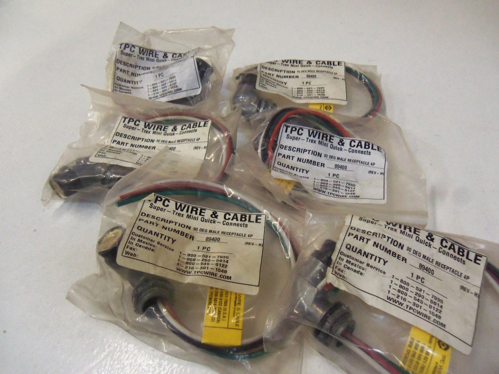 LOT OF 6  TPC WIRE & CABLE 89400 NSMP