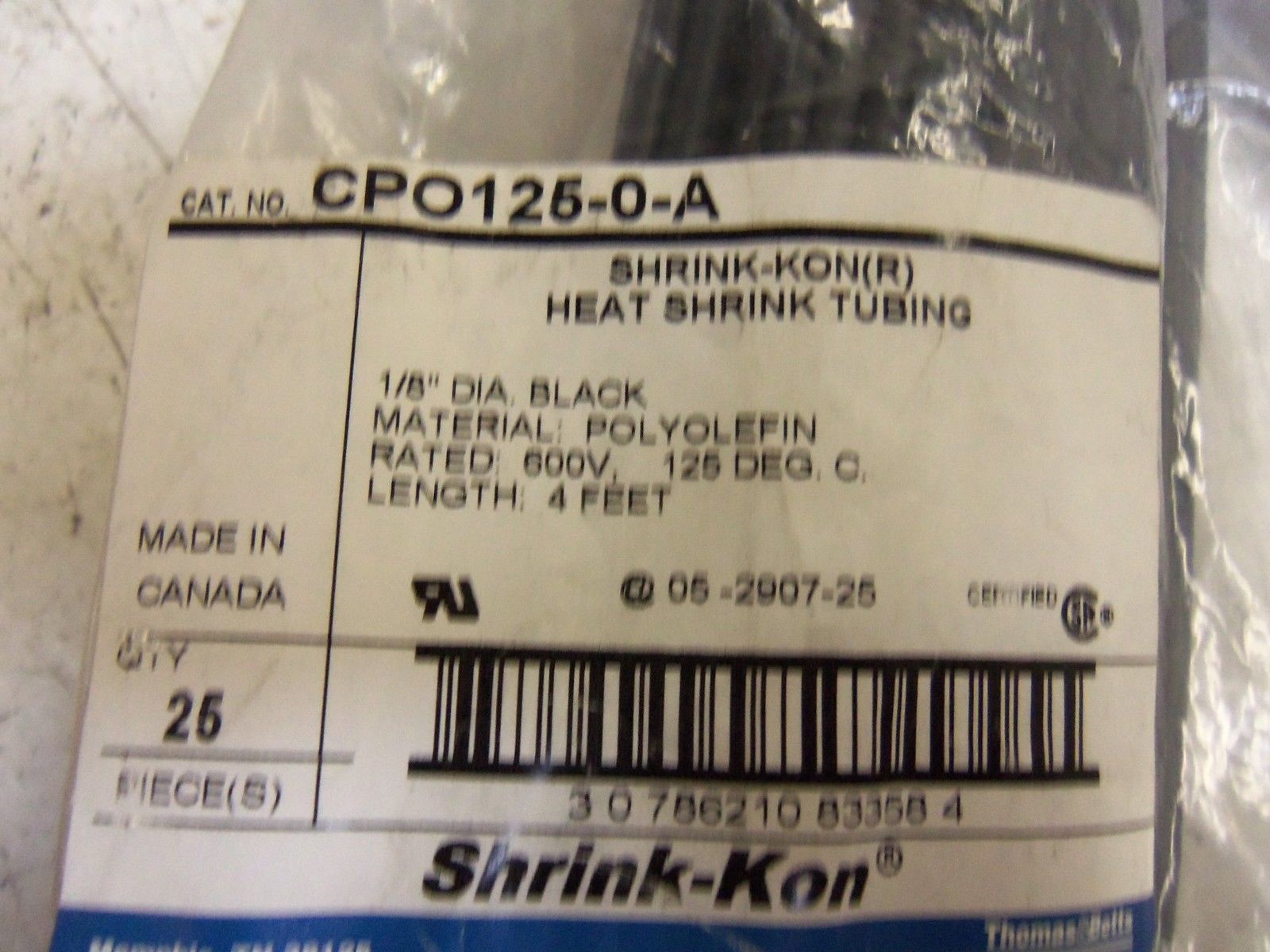 LOT OF 70 THOMAS & BETTS CPO125-0-A HEAT SHRNK TUBING NSNP