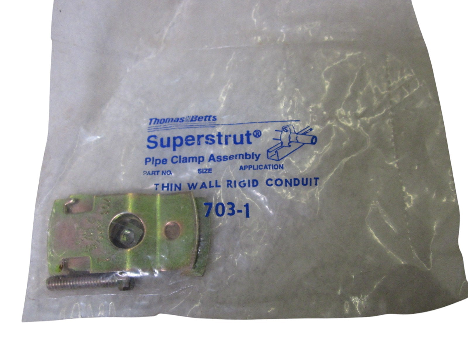 LOT OF 7 THOMAS & BETTS 703-1 PIPE CLAMP ASSEMBLY NSMP