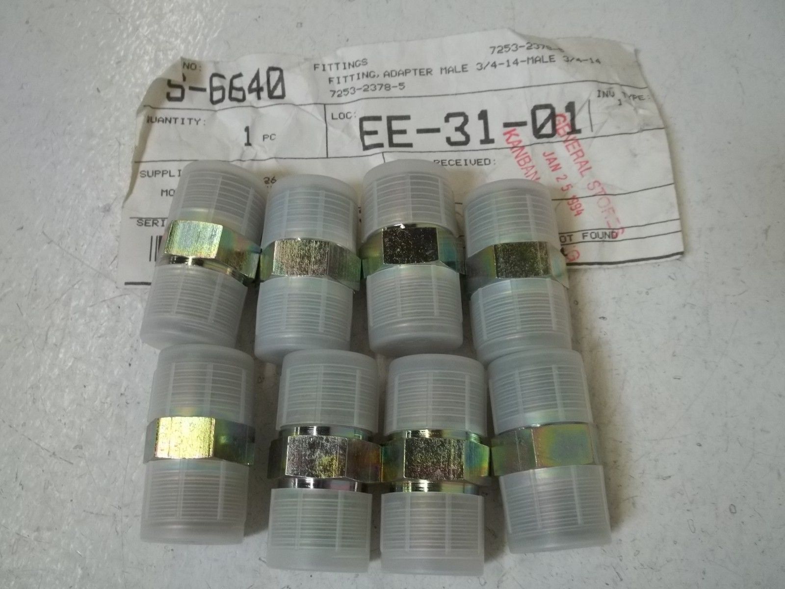 LOT OF 8 7253-2378-5 FITTING, ADAPTER MALE NSNP