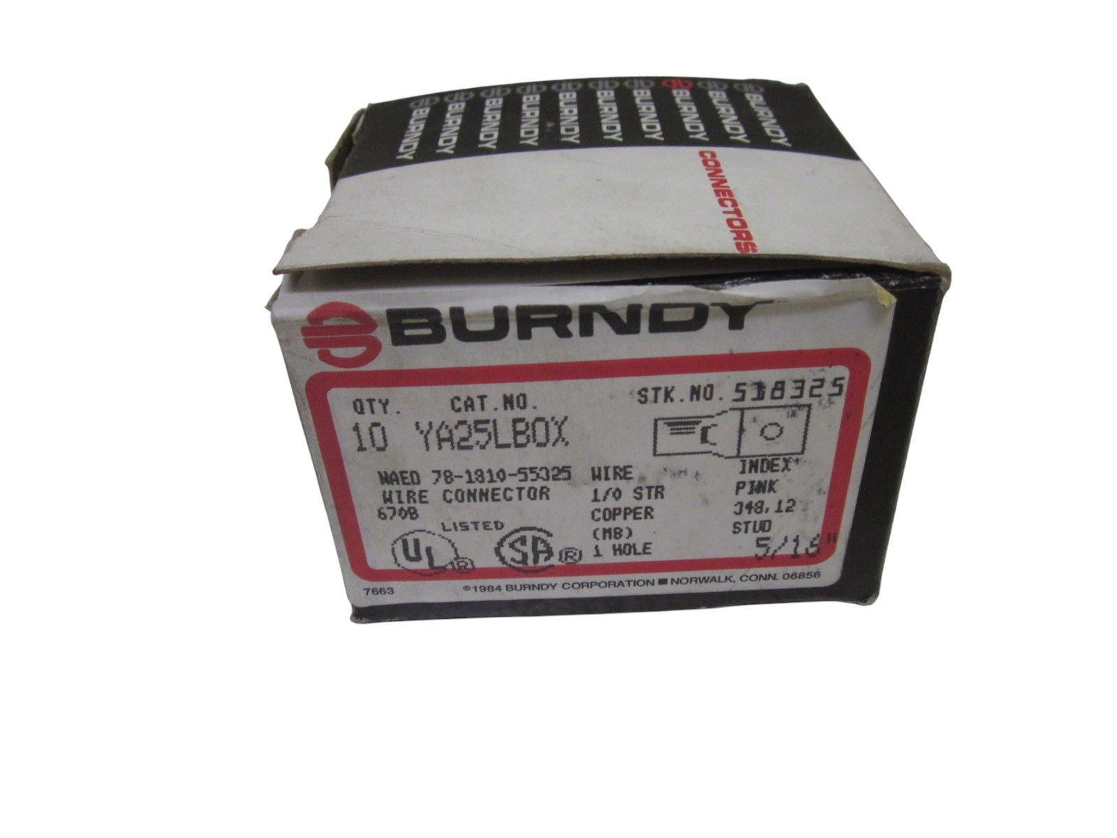 LOT OF 8 BURNDY YA25LB0X NSMP
