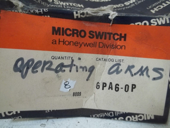 LOT OF 8 MICROSWITCH 6PA6-OP ROLLER ARMS KIT (DAMAGE BOX)NSMP