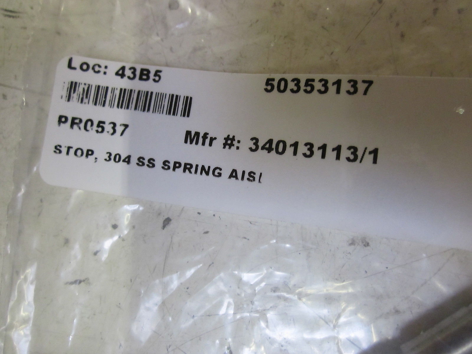 LOT OF 9 34013113/1 STOP, 304 SS SPRING NSMP