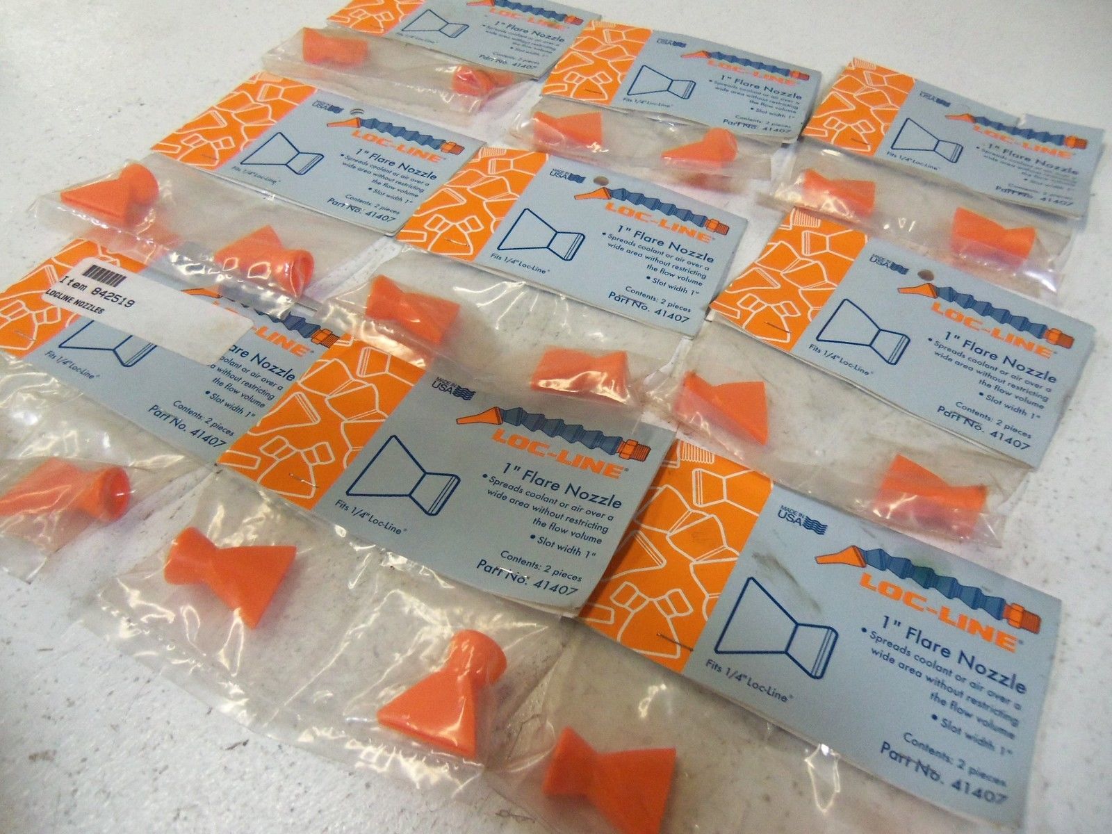 LOT OF 9 LOC-LINE 1" FLARE NOZZLE (PACK 2) 41407  NSMP