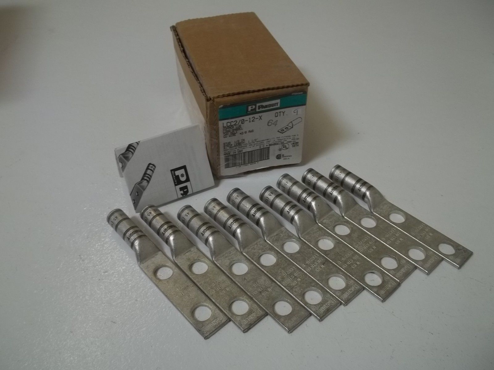 LOT OF 9 PANDUIT LCC2/0-12-X NSMP
