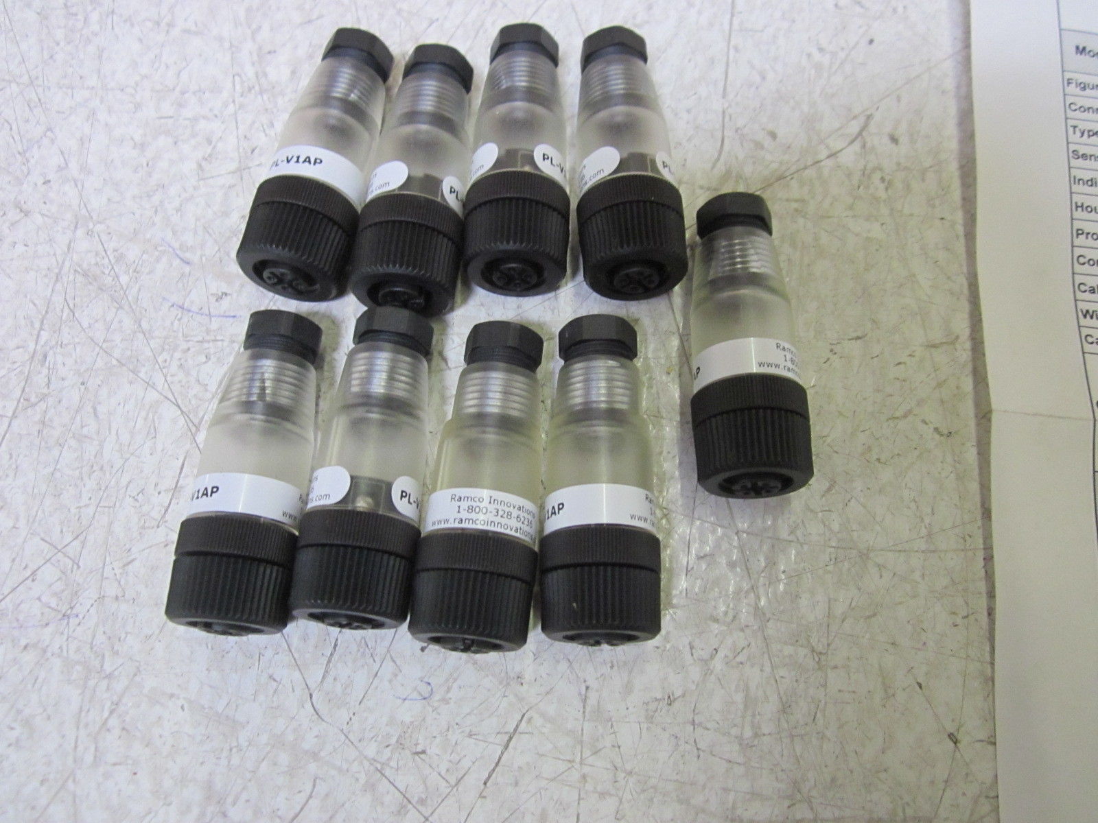 LOT OF 9 RAMCO INOVATIONS PL-V1AP CONNECTOR  NSNP