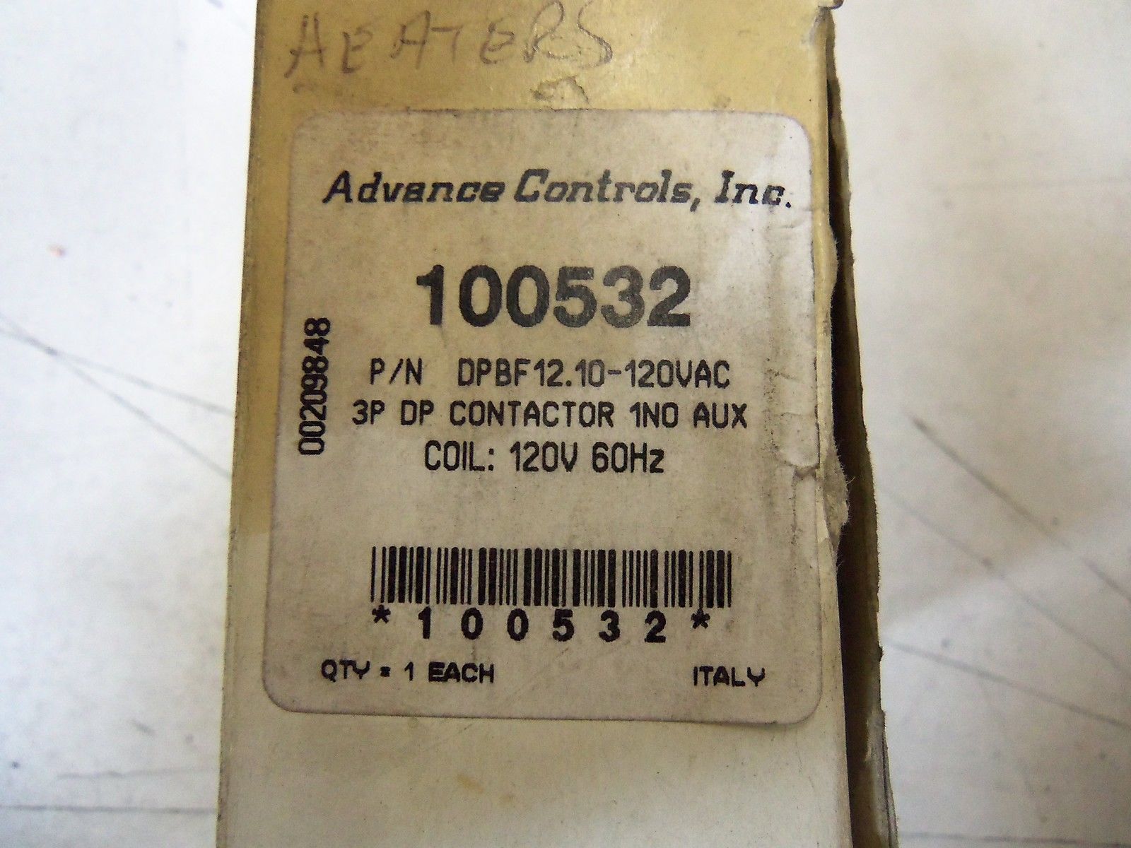 LOVATO CONTACTOR DPBF12.01-120 *USED*