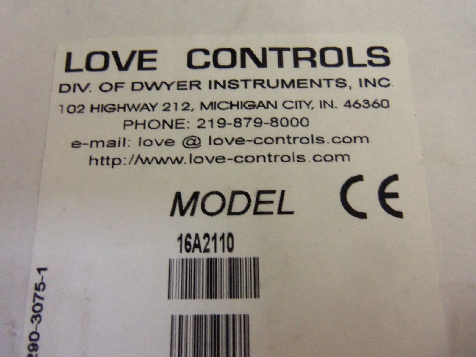 LOVE CONTROL 16A2110 TEMPERATURE CONTROL NSMP