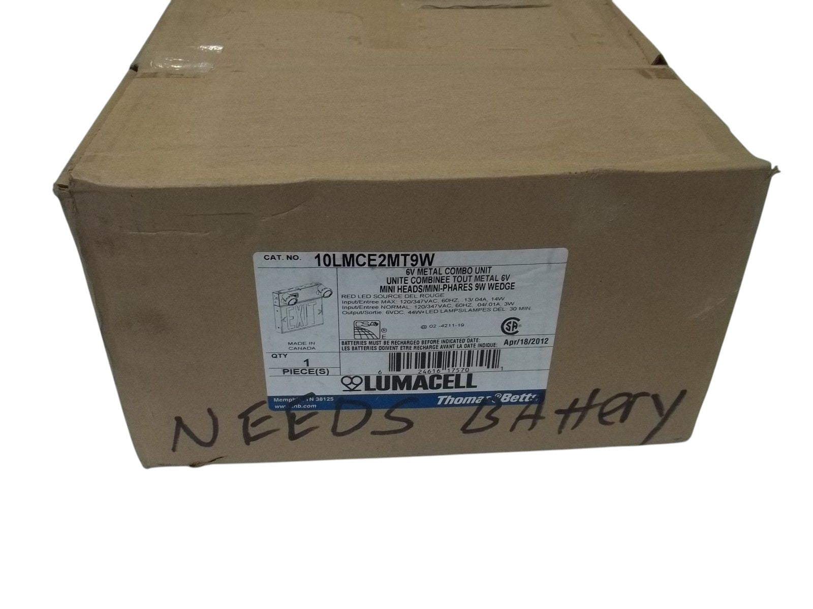 LUMACELL 10LMCE2MT9W 6V METAL COMBO UNIT NSMP