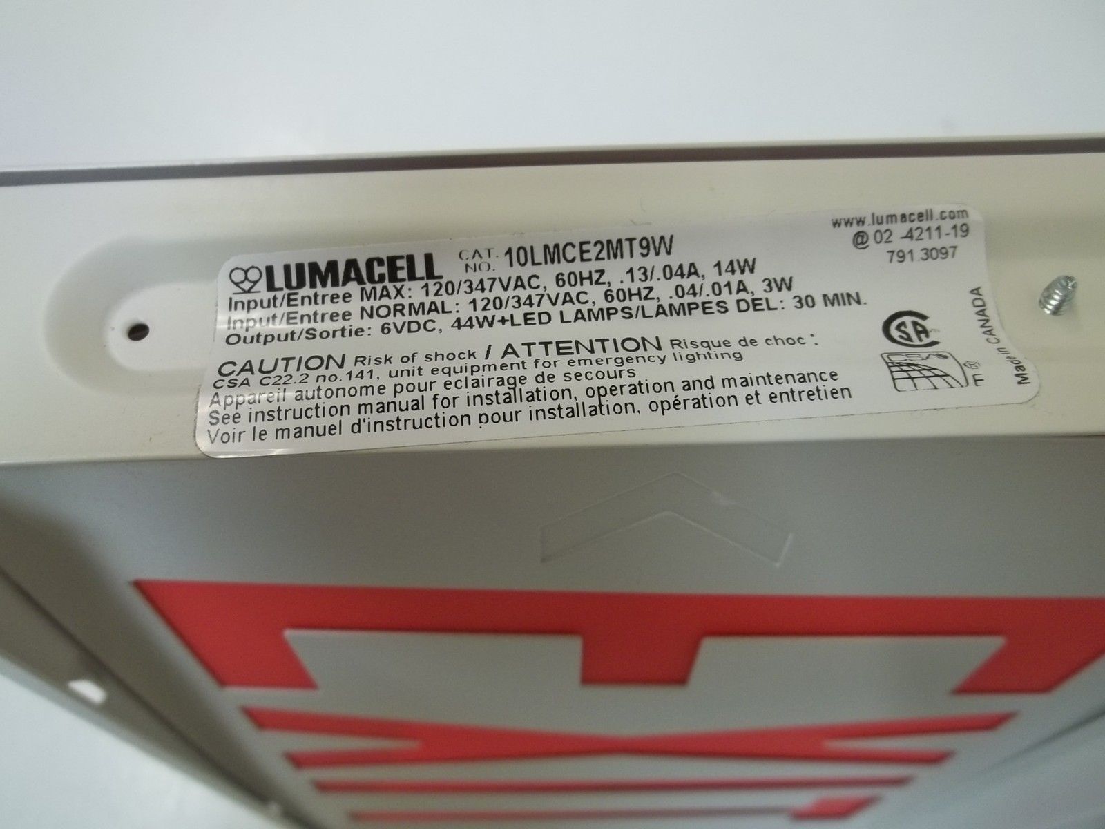 LUMACELL 10LMCE2MT9W 6V METAL COMBO UNIT NSMP