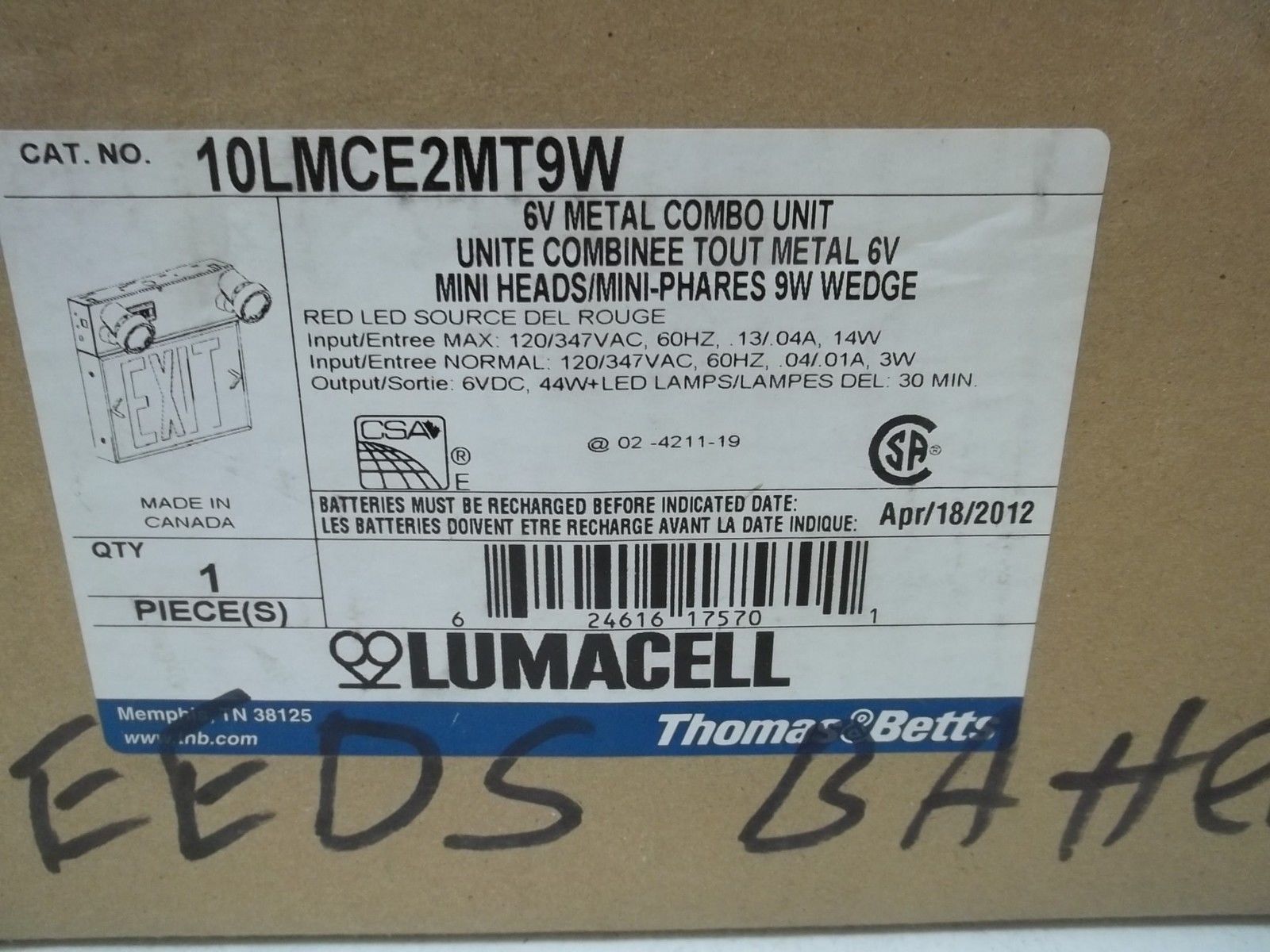 LUMACELL 10LMCE2MT9W 6V METAL COMBO UNIT NSMP