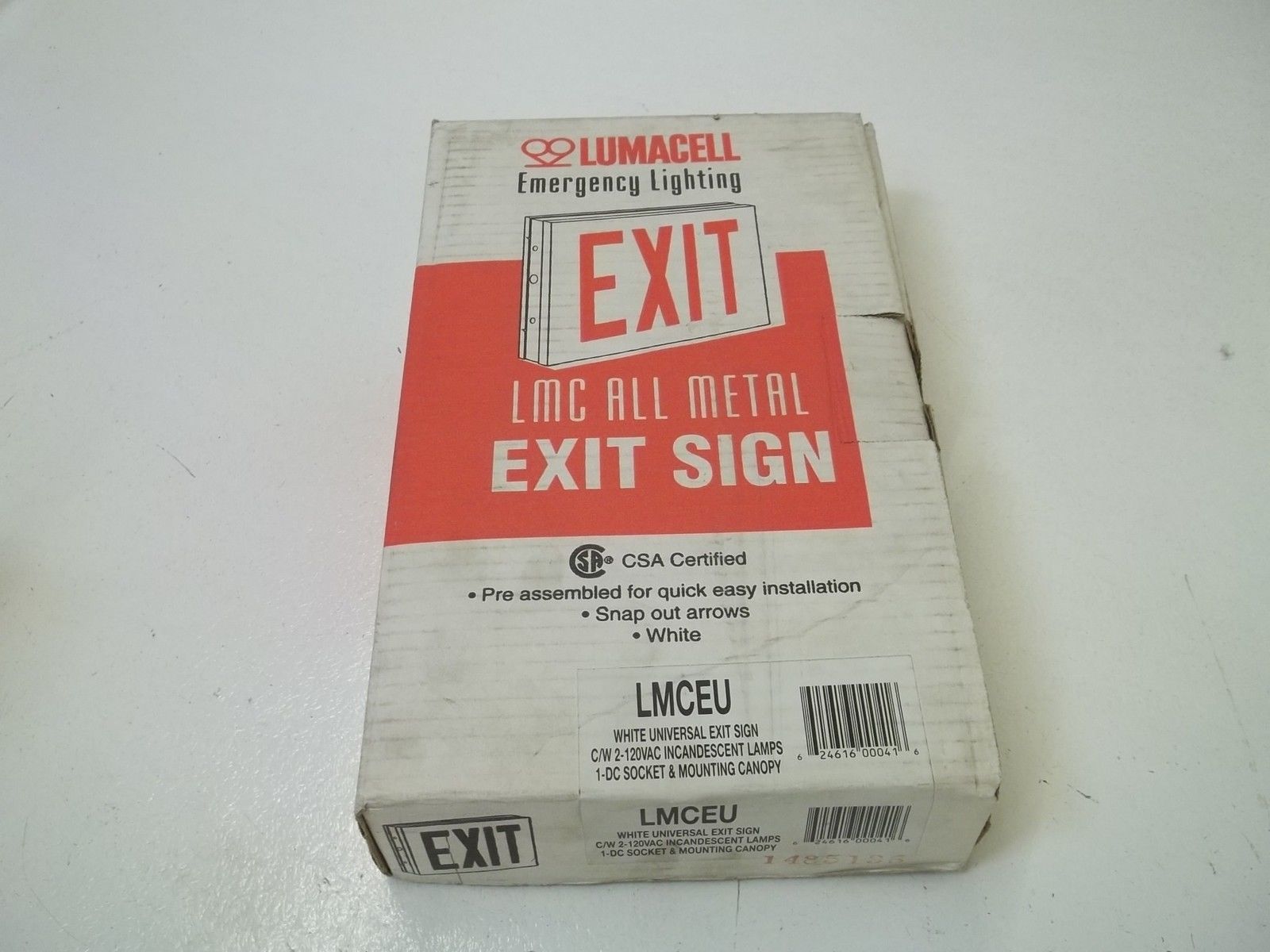 LUMACELL LMCEU EXIT SIGN *NEW IN BOX*
