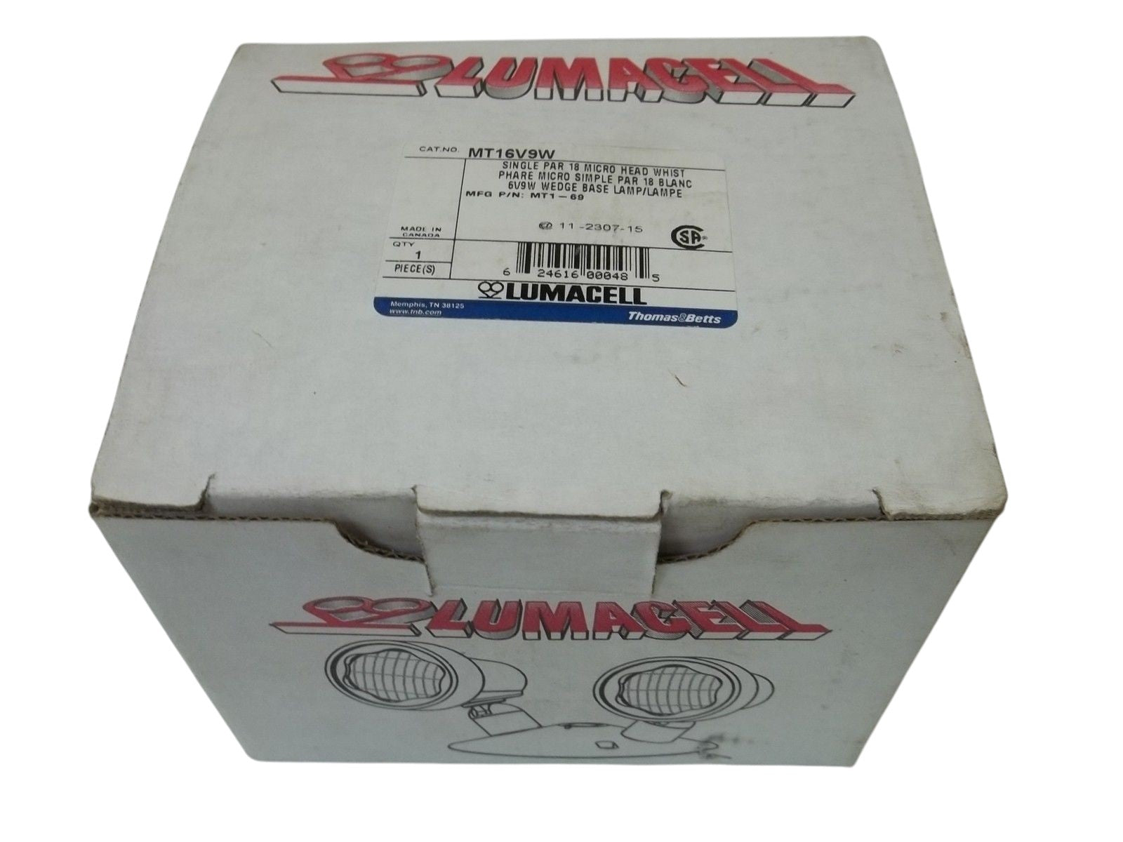 LUMACELL MT16V9W MICRO HEAD WHIST AND WEDGE BASE LAMP NSMP