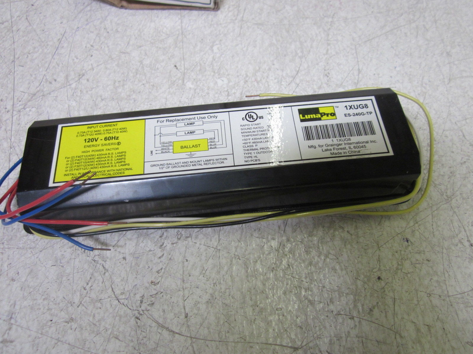 LUMAPRO 1XUG8 MAGNETIC BALLAST 120V NSMP