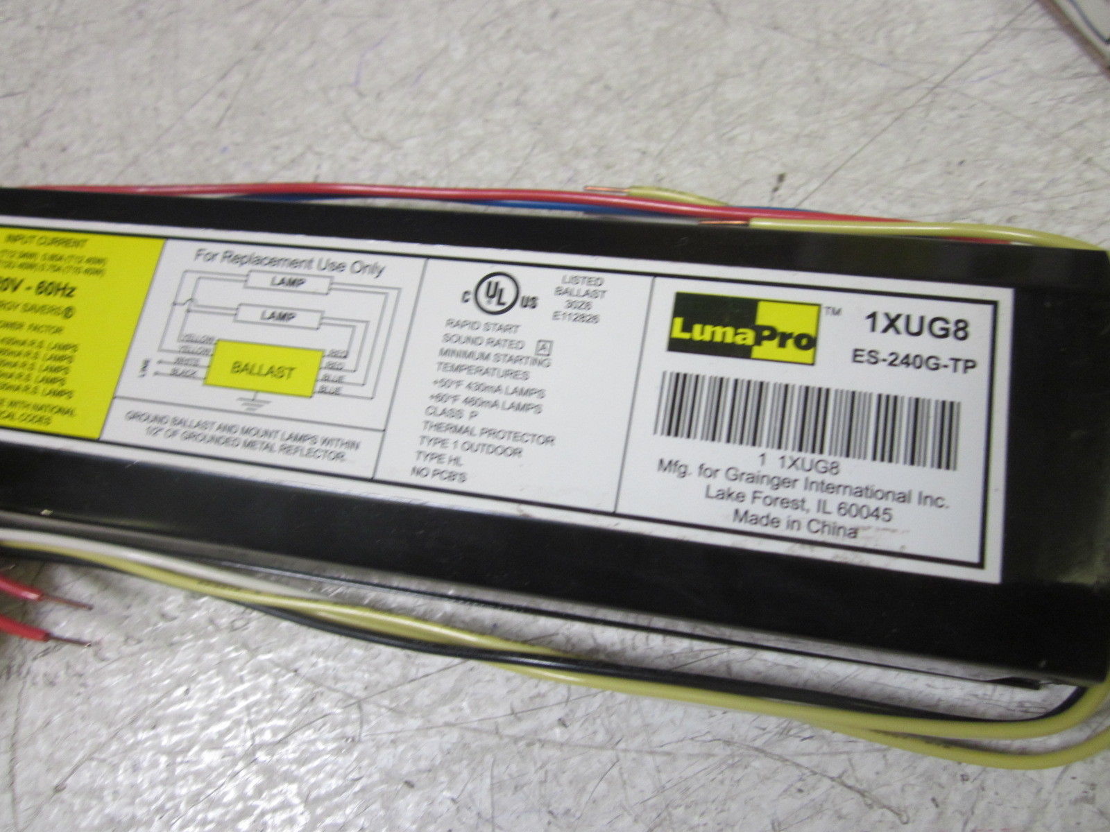 LUMAPRO 1XUG8 MAGNETIC BALLAST 120V NSMP