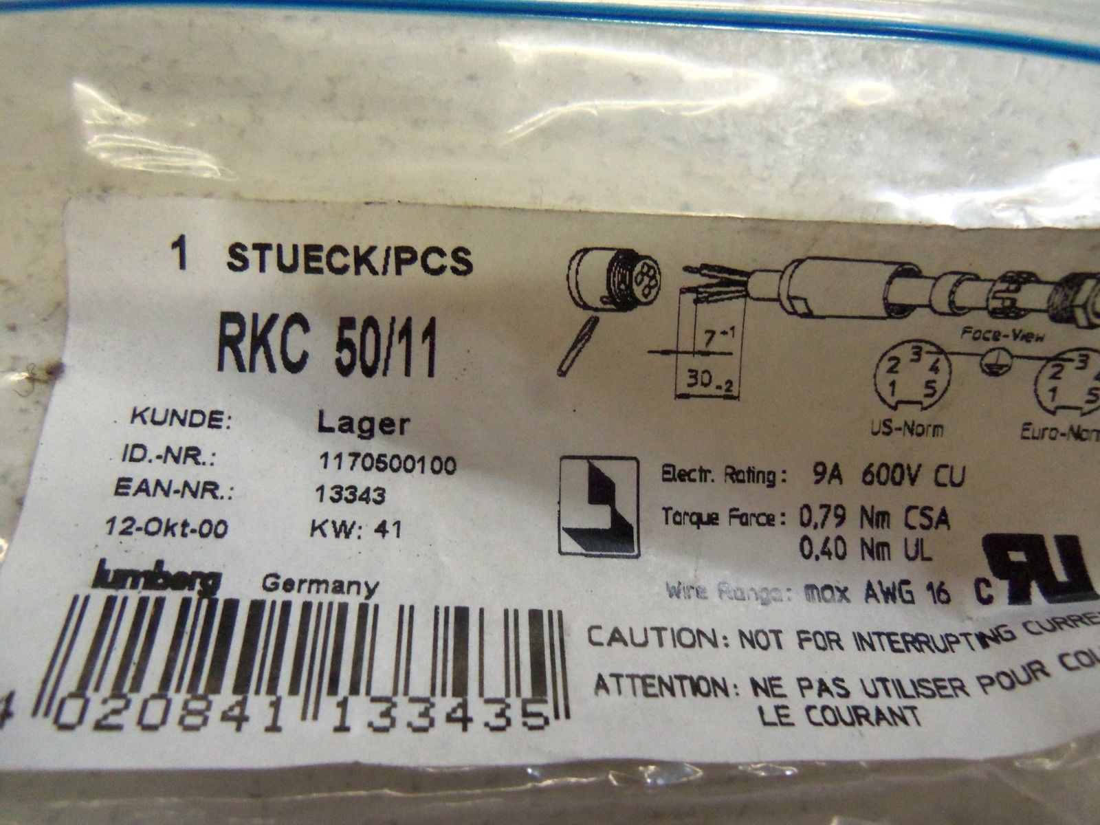 LUMBERG  MINI CONNECTOR RKC 50/11 NSMP
