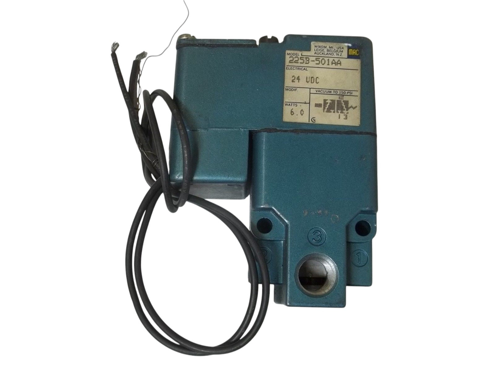 MAC 225B-501AA SOLENOID VALVE UNMP