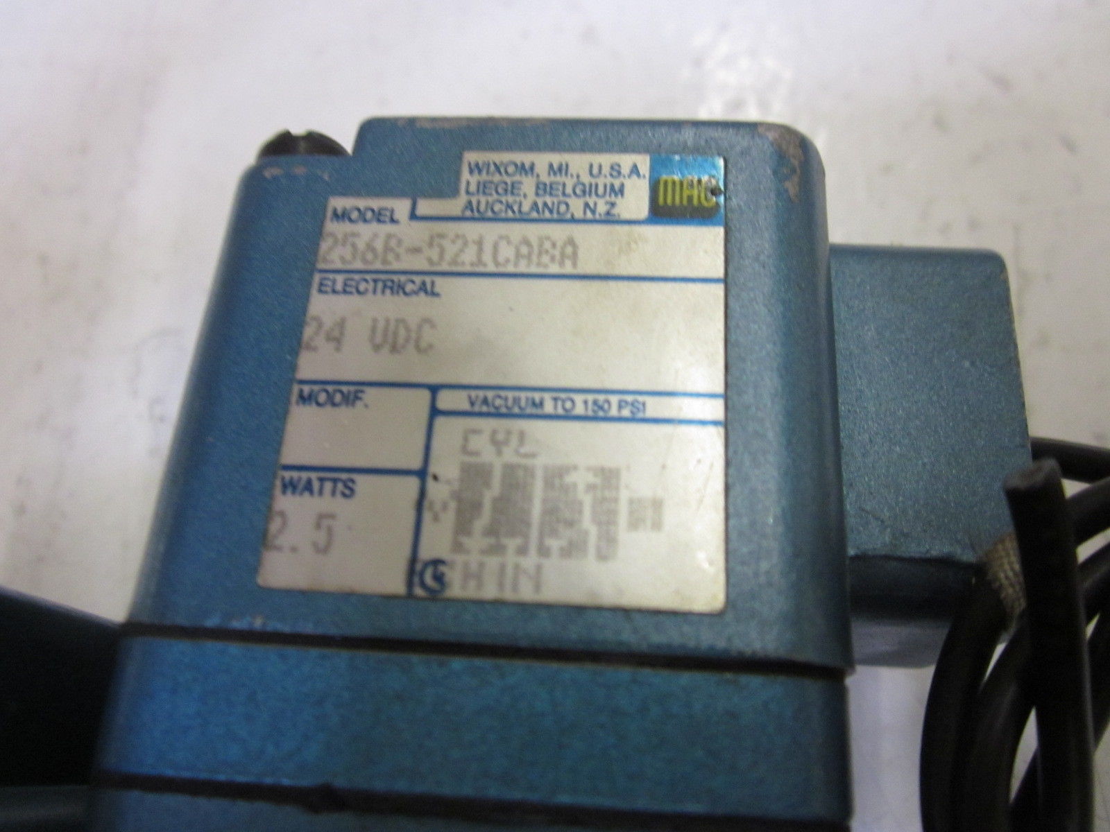 MAC 256B-521CABA SOLENOID VALVE UNMP