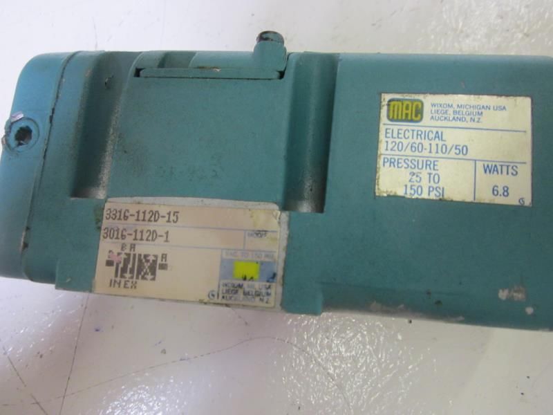 MAC 331G-112D-15 VALVE 120V 25-150 PSI  UNMP