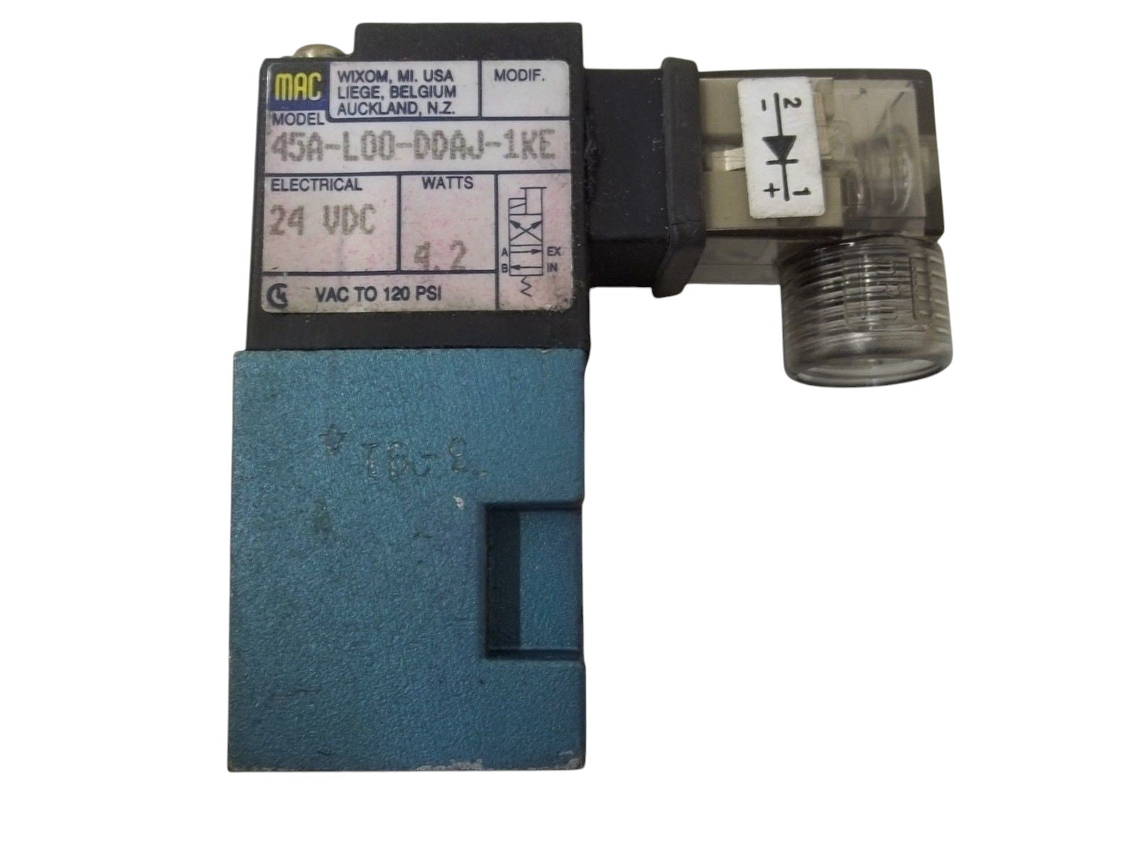 MAC 45A-L000-DDAJ-1KE SOLENOID VALVE 24VDC UNMP