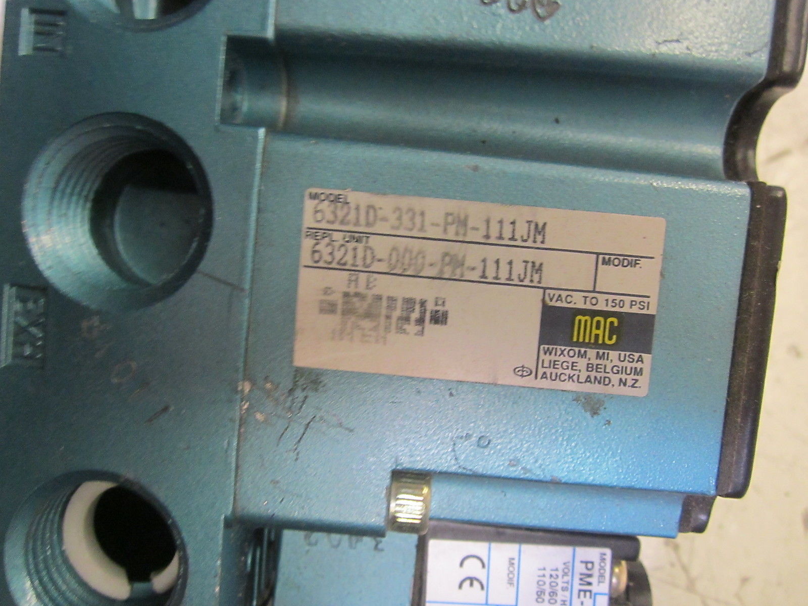 MAC 6321D-331-PM-111JM VALVE W/ PME-11JB VALVE UNMP