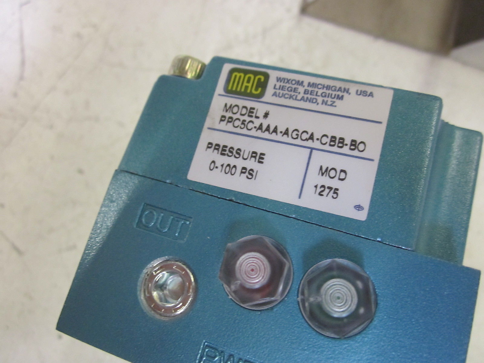 MAC PPC5C-AAA-AGCA-CBB-BO AIR VALVE 100PSI NSMP