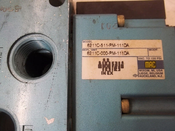 MAC VALVE 6211C-511-PM-111DA SOLENOID VALVE *USED*