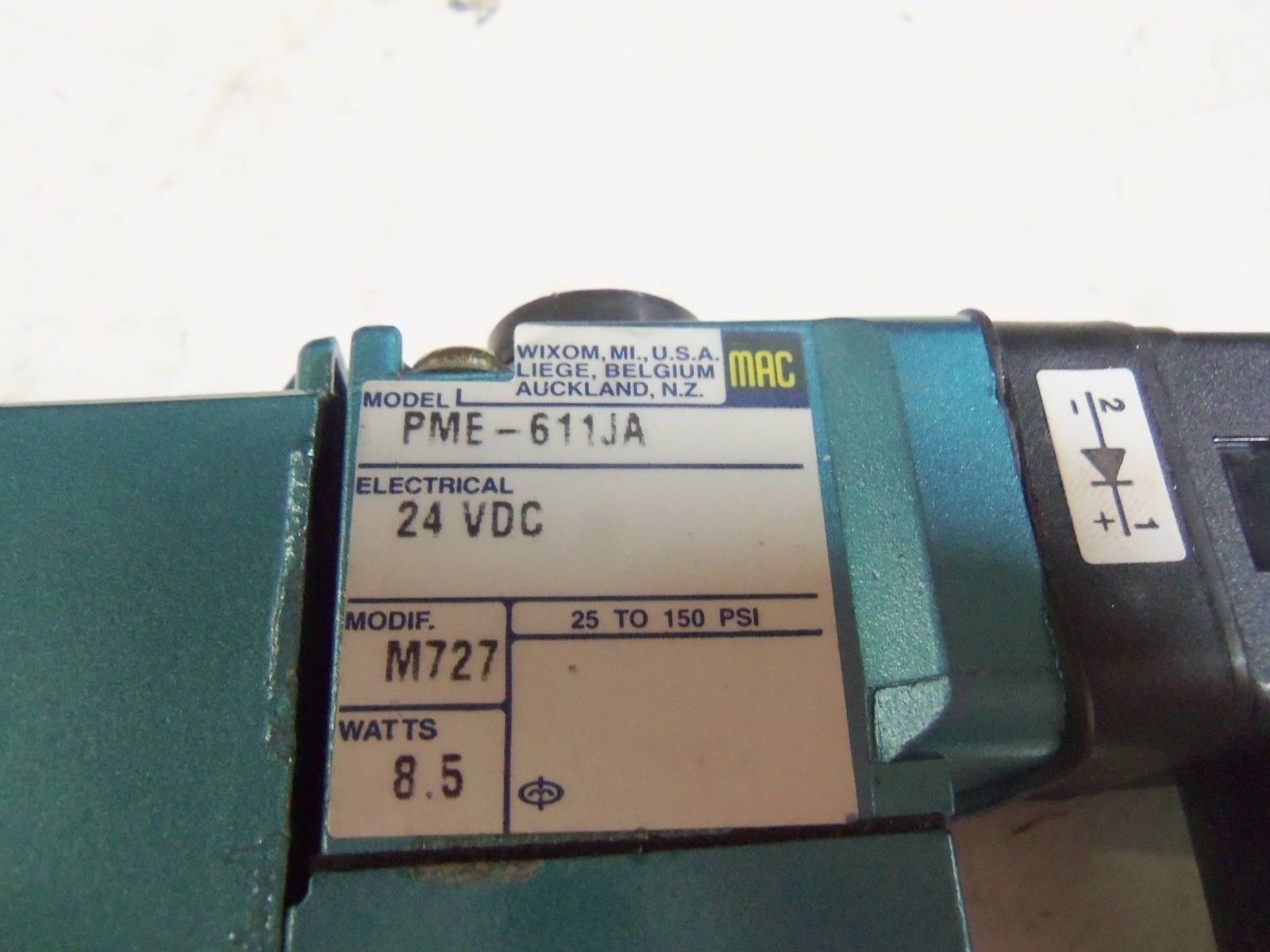 MAC VALVES 812C-PM-611JD-112 w/ PME-611JA SOLENOID UNMP