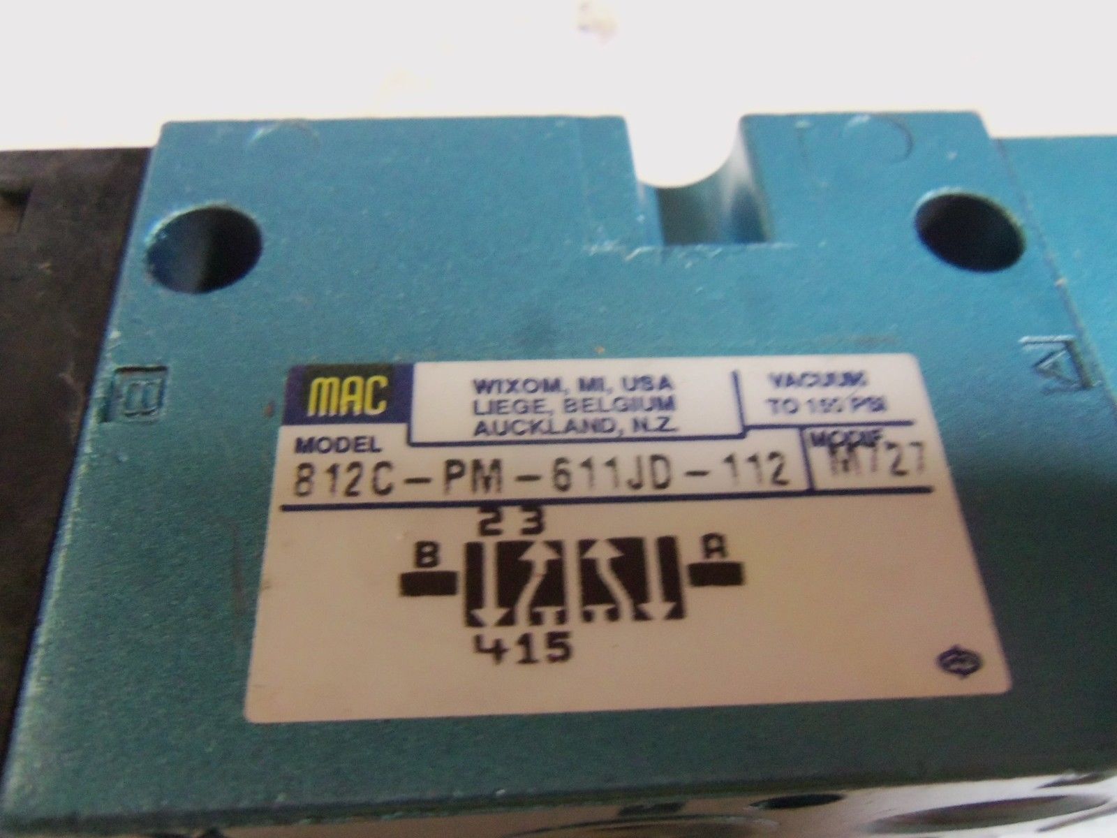 MAC VALVES 812C-PM-611JD-112 w/ PME-611JA SOLENOID UNMP