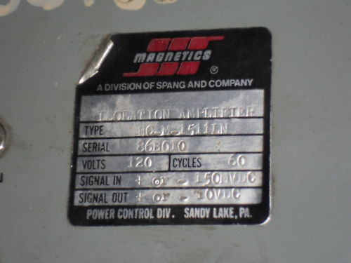MAGNETICS ISOLATION AMPLIFIER HC-M-1511LN *USED*