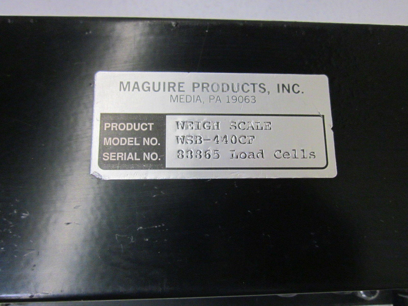 MAGUIRE PRODUCTS, INC. WSB-440CF WEIGHT SCALE UNMP