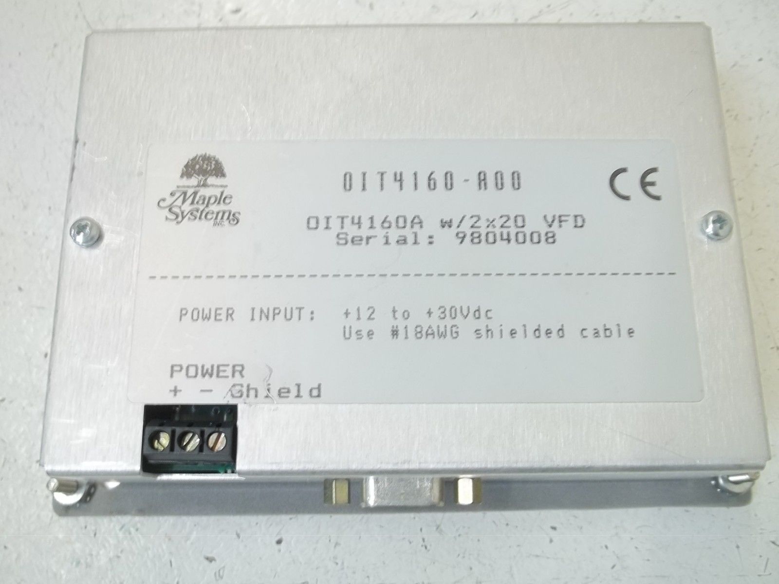 MAPLE SYSTEMS OIT4160-A00 INTERFACE PANEL UNMP